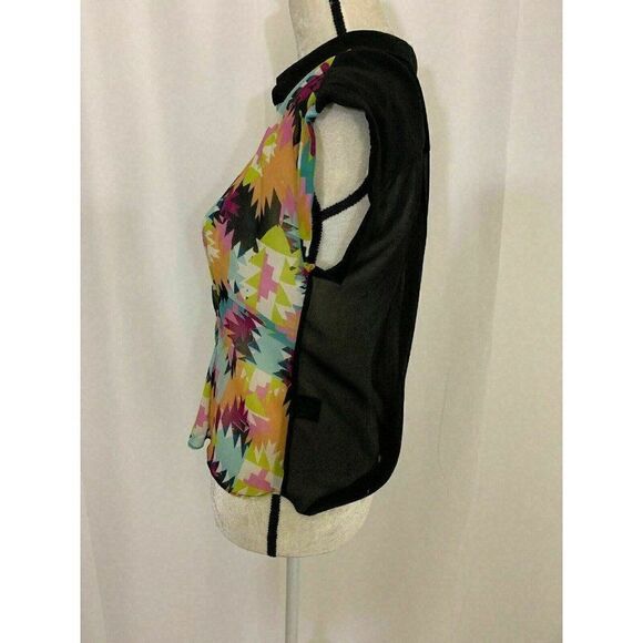 w118 by walter baker Womens Pink Black White Short Sleeve Top Xs - Picture 3 of 8